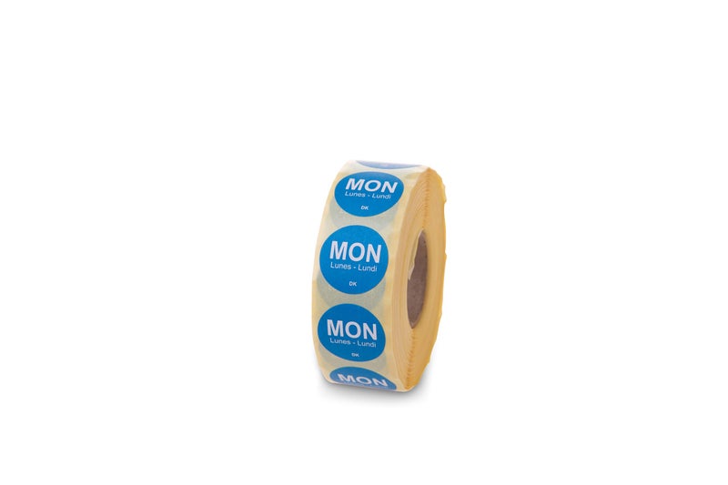 DayMark Safety Systems-I132153 Day of The Week 3/4" Circle Permanent Labels, MON-Sun, Label Dispenser Included (7,000 Labels) - Image 3